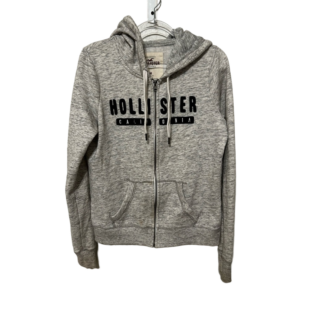 🪗Hollister Heather Gray Hoodie with Logo size M GUC …